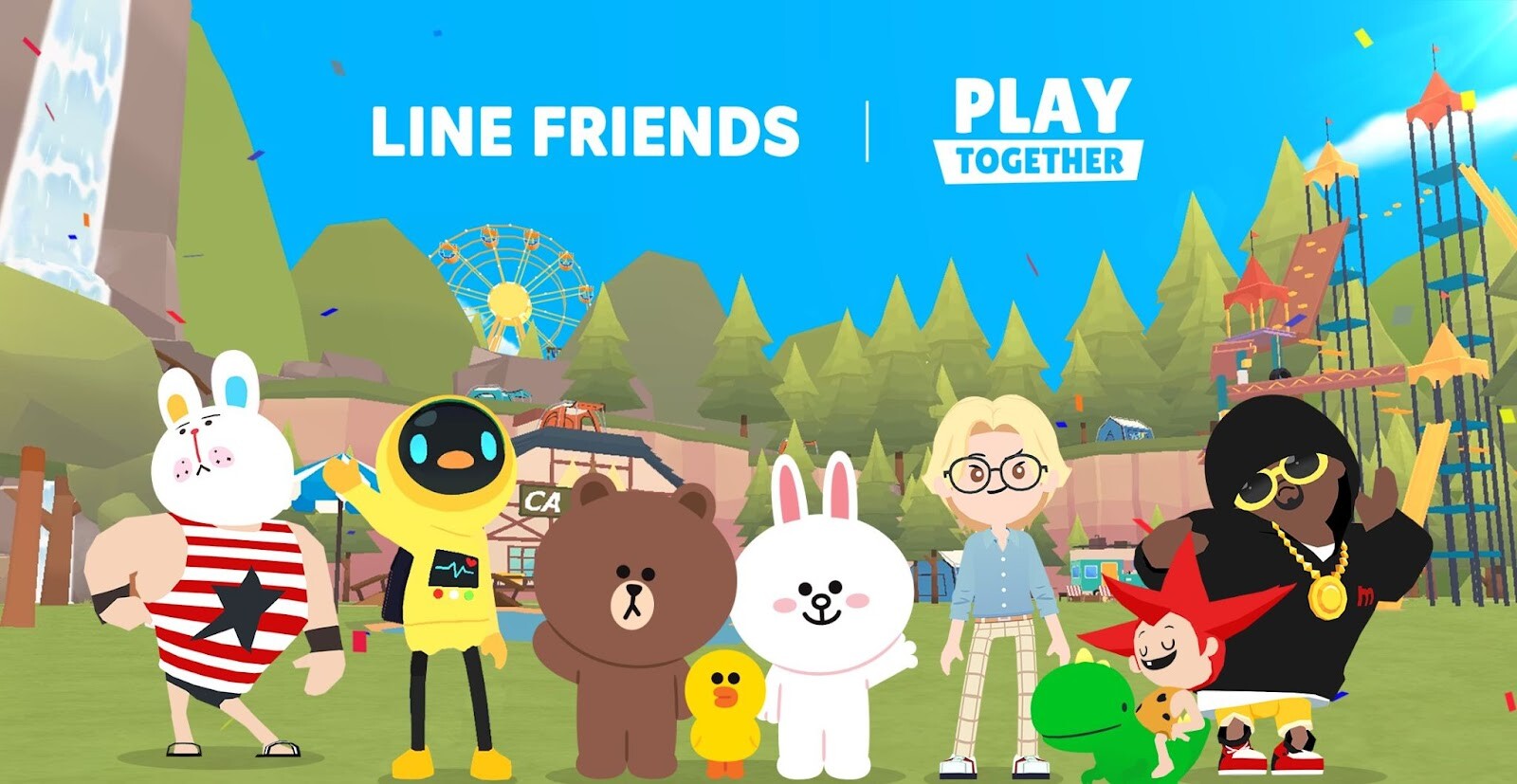 Hình ảnh Play Together đẹp cùng các nhân vật Line Friends đáng yêu, cute dễ thương